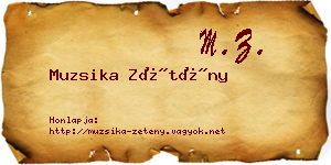 Muzsika Zétény névjegykártya